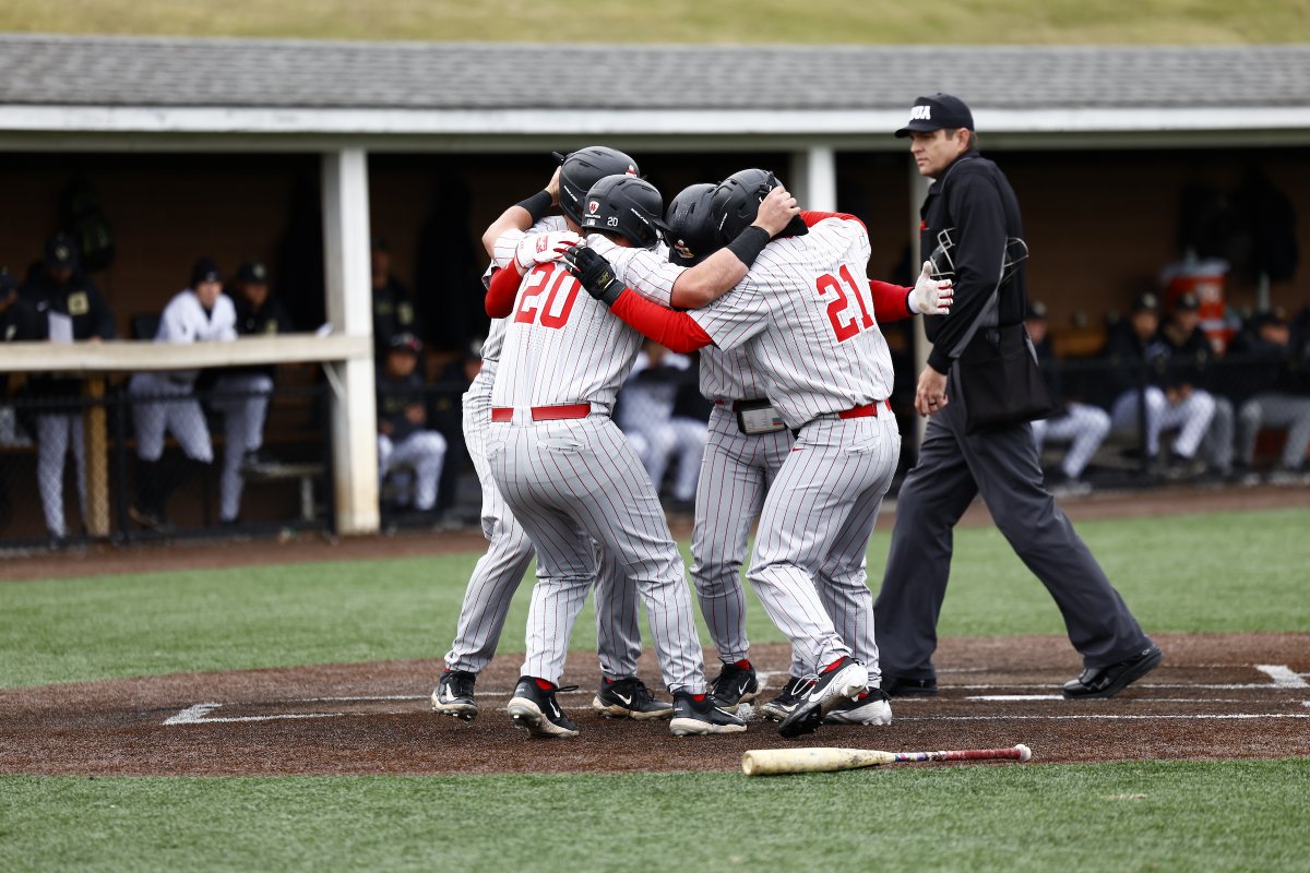 YSUBaseball's tweet photo. Scenes from Eli Brown's two-out grand slam in the top of the seventh inning 📸

#GoGuins🐧⚾️ https://t.co/LTkgeWMmBH