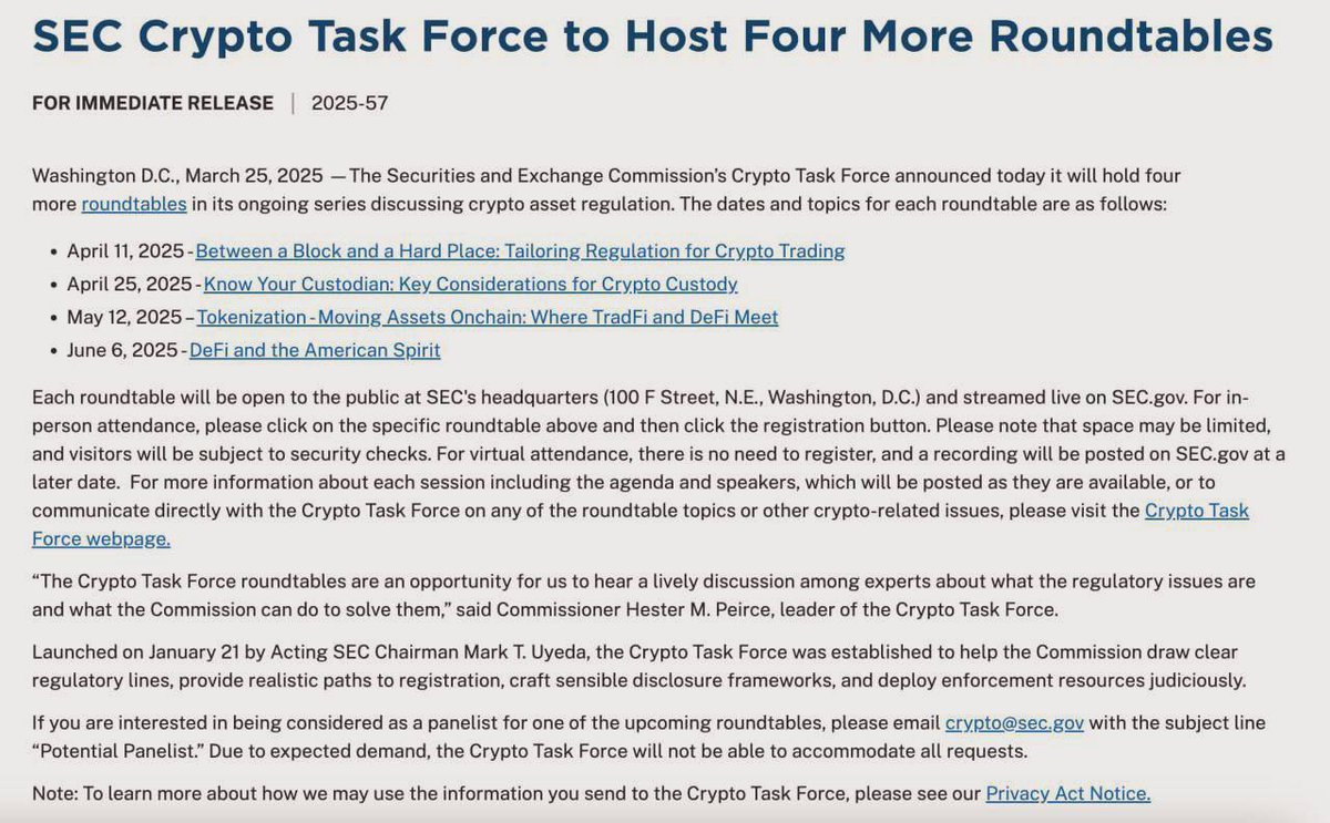 🌍 The Road to Regulated RWA: A Defining Moment for Tokenization

The SEC Crypto Task Force is set to host a pivotal roundtable on "Tokenization - Moving Assets Onchain: Where TradFi and DeFi Meet" on May 12, 2025. This discussion could shape the regulatory framework for Real