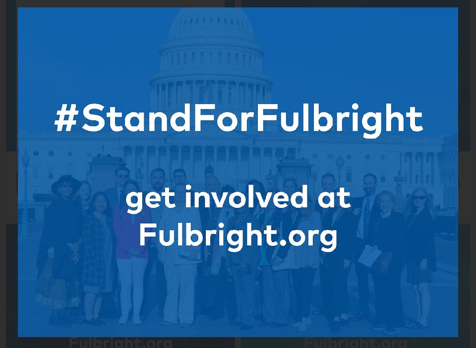 Fulbright is not just a program, it is a strong tool to foster intercultural relationships, understanding, and cooperation. 

As Fulbright alumna who completed my MA in Museology on a Fulbright Fellowship at <a href="/UF/">FLORIDA</a> I
#standforfulbright ! #fulbright @fulbrightassociation