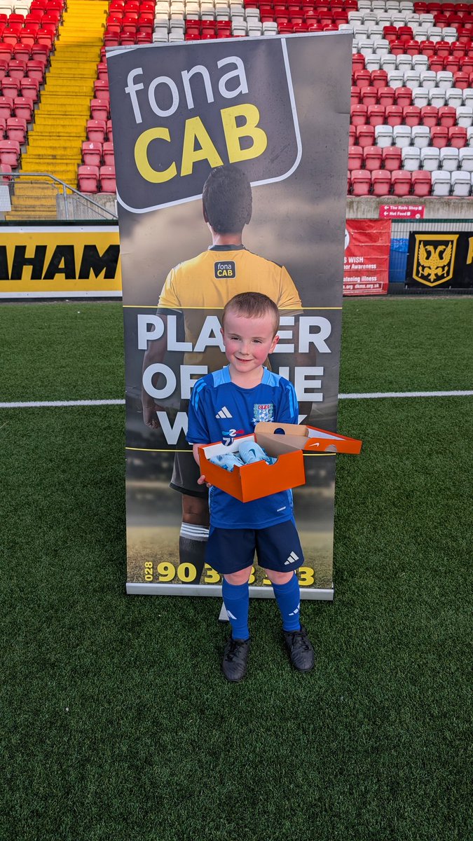 We’ve got another WINNER!
Thrilled to surprise a deserving Clonduff FC player with fresh boots thanks to the <a href="/fonacab/">fonacab</a> Free Boots Competition!
Supporting local clubs &amp; young talent is what it’s all about.
More boots, more smiles, more to come!
#FreeBootsCompetition #fonacab