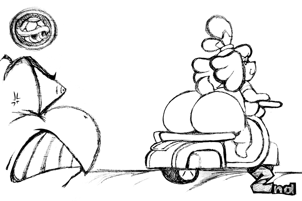Fuckinnn... <a href="/KyuTheTrickster/">KyuTheTrickster.bsky.social</a> always keeps beating me at MK8, so this is one annoying ass sight I always gotta get used to >:(