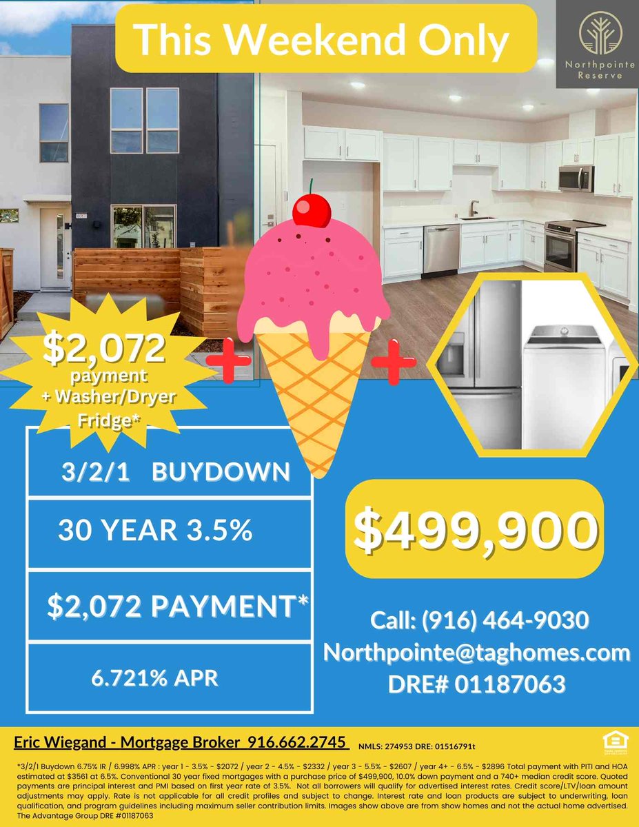 📢 THIS WEEKEND ONLY – ICE CREAM + FREE APPLIANCES ON LOT 2! 🏡

Come by Saturday from 12-3 for Ice Cream then Move into your dream home at Northpointe Reserve with a LOW 3.5% rate (first year!) and FREE Washer, Dryer &amp; Fridge – this weekend only!

🏠 Lot 2 – $499,900
💰
