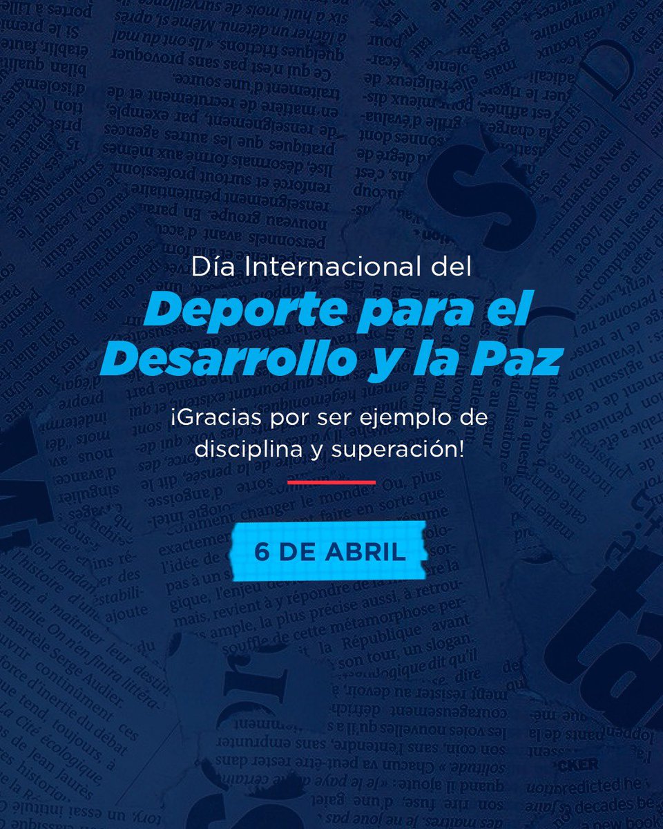 Hoy, en el Día Internacional del Deporte para el Desarrollo y la Paz, honramos a nuestros atletas, quienes con dedicación, entrega y orgullo representan la bandera tricolor en cada competencia alrededor del mundo.🏆🇩🇴