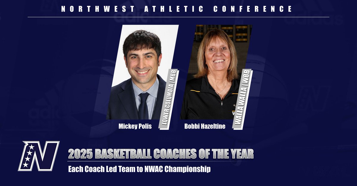 NWACSports's tweet photo. Lower Columbia's Mickey Polis, Walla Walla's Bobbi Hazeltine named NWAC Basketball Coaches of the Year after championship runs‼️🏀🏅 #NWACawards

🔗 https://t.co/n7z19pzyqd