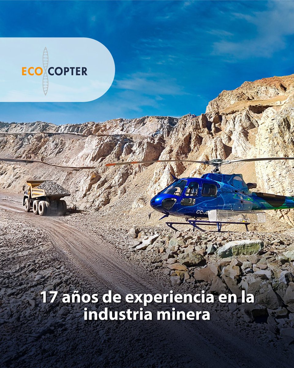 La experiencia es la clave para el éxito. En Ecocopter, contamos con más de 17 años de experiencia en la industria minera, lo que nos permite ofrecer servicios aéreos de alta calidad y seguridad.

#Ecocopter #Minería #ServiciosAéreos