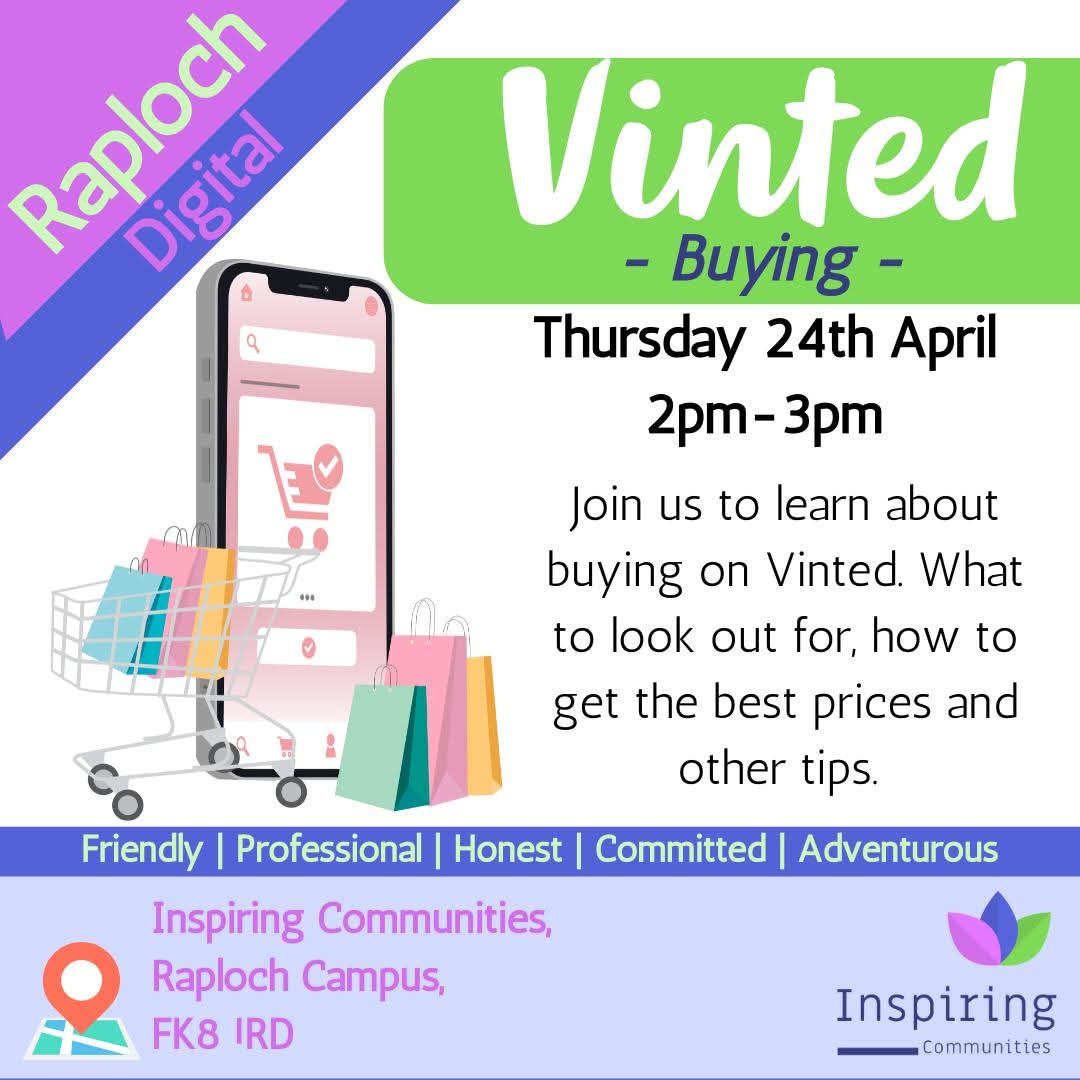 Inspiring_Comms's tweet image. X 👚💸 Love a bargain?
Join our fun Vinted shopping session!

Wed 24 April | 2–3PM | Raploch Hub
Tips on finding deals, shopping secondhand &amp;amp; using the app.

Book now: ticketsource.co.uk/booking/t-qjny…
#PrelovedStyle #ShopSmart