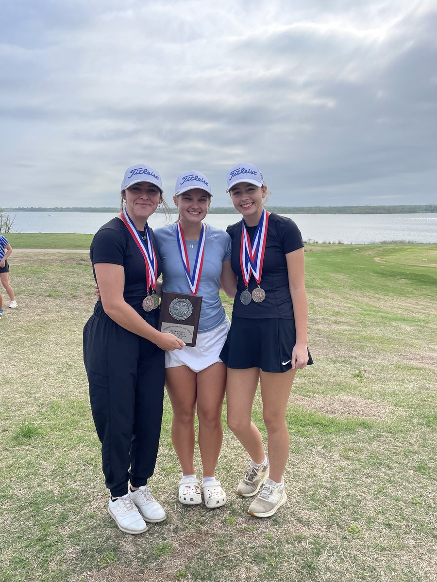 Lady Spartans dominated at District 8-5A tourney winning the District Title by 14 shots led by Alyssa Lindemuth 2nd place Individual and Haylie Moore 3rd place individual.  Lady Spartans are ready to make a run at Region 1-5A Tourney Lubbock
