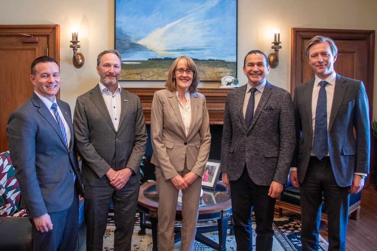 I was honoured to meet Premier <a href="/WabKinew/">Wab Kinew</a> and Minister Moyes this afternoon, in the company of our Board member Peter Tielmann. Manitoba is a steadfast supporter of IISD and we value our relationship with the province highly.