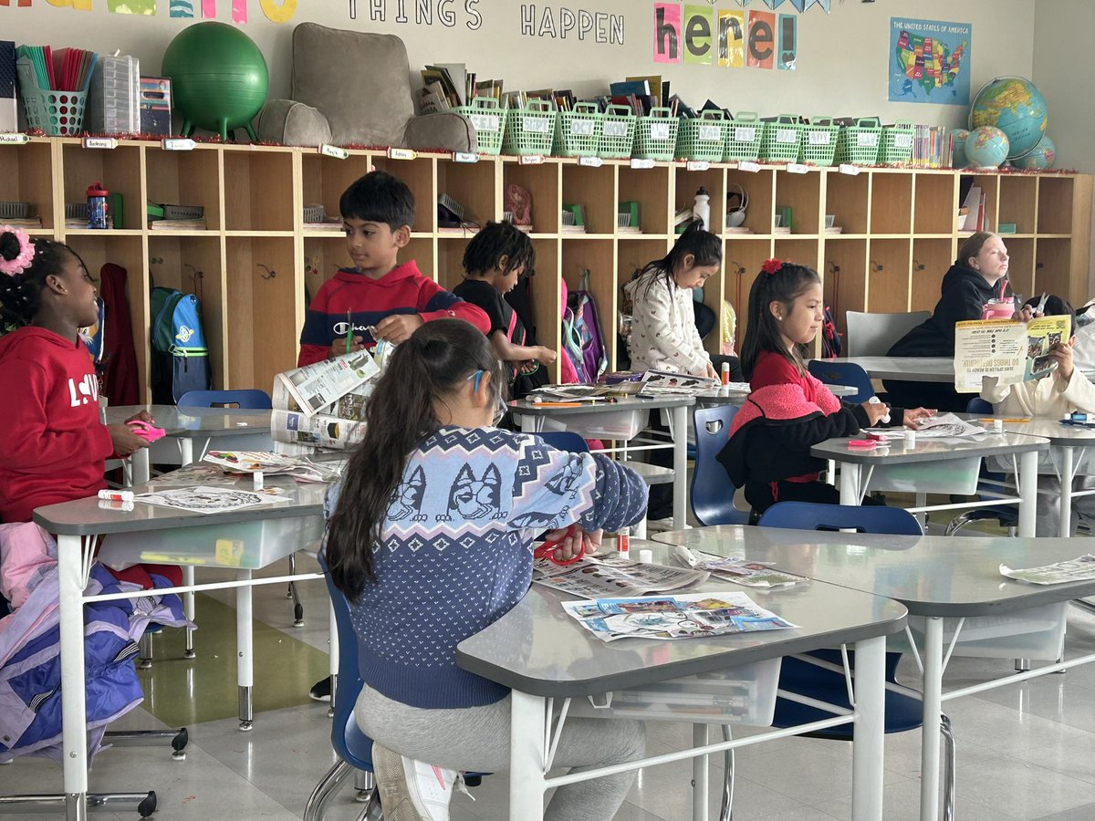 Mrs_MPires's tweet photo. Today we started our junk mail art. We learned how junk mail impacts our Earth through deforestation, using our resources and contribute to climate change. We will repurpose trash into art. @RotellaWarren #RSS11 https://t.co/k0uTR03BOi
