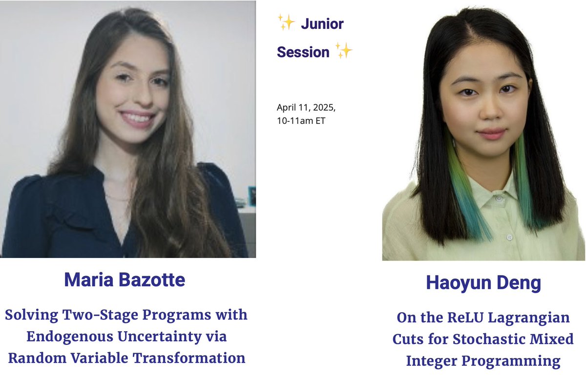 We are looking forward to this semester's SPS Junior Session by Maria Bazotte and Haoyun Deng next week!