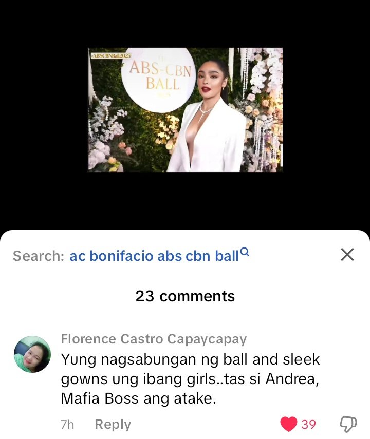 Angela25795's tweet photo. Gusto ko yong comments mafia Boss ang atake

ANDREA BRIGHTEST STAR
#ABSCBNBall2025 

@iamandrea_b | #AndreaBrillantes https://t.co/1MLBPQQLKw