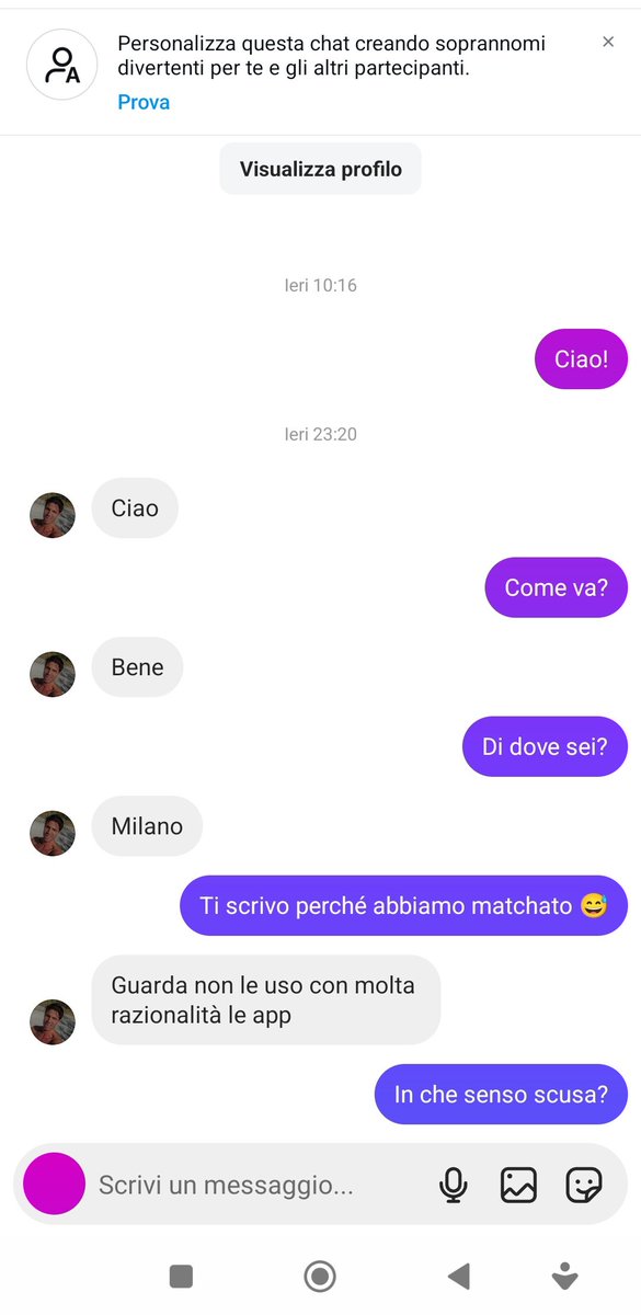 __Baga_'s tweet photo. 1)Ti matchano
2)Non ti rispondono su quell'app ma mettono il Nick IG
3)Gli scrivi su IG
4)Interattività della conversazione pari ad una gruccia
5)Ti cestinano
6)Ripetere "1"

Avere un minimo "tatto" per gli altri ormai è una dote sconosciuta https://t.co/q7FODjOH4U