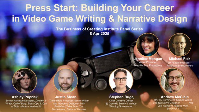 On Tuesday (April 8th) from 7PM-8:30PM I’ll be on a Game Writing panel at <a href="/WritersGuildF/">Writers Guild Foundation</a>