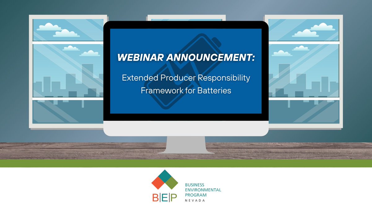 Join <a href="/EPA/">U.S. EPA</a> and <a href="/ENERGY/">U.S. Department of Energy</a> on April 7 from 11:00 am - 1:00 pm PST for a virtual meeting to kick off the conversations to develop a national battery extended producer responsibility (EPR) framework.

Register for the webinar and learn more about EPR at the links in our bio! 🔋⚡️
#NvBEP