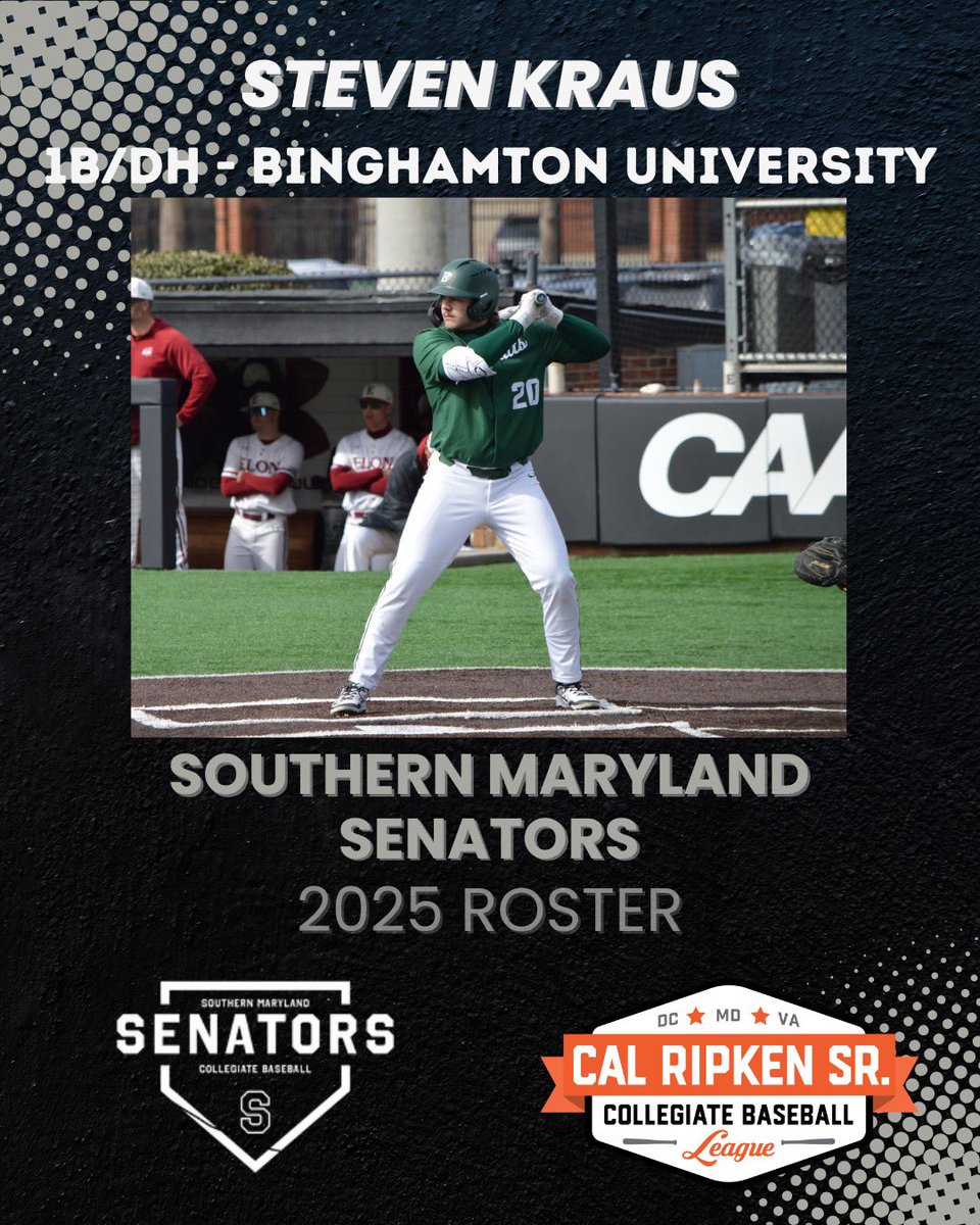 Southern Maryland Senators Collegiate Team (@gosomdsenators) on Twitter photo Today, we welcome Steven Kraus from Binghamton University (<a href="/BinghamtonBASE/">Binghamton Baseball</a>) to the summer 2025 collegiate roster. Steven is a freshman first baseman and designated hitter.
We’re excited to see you this summer! ROLL SENS! Today, we welcome Steven Kraus from Binghamton University (<a href="/BinghamtonBASE/">Binghamton Baseball</a>) to the summer 2025 collegiate roster. Steven is a freshman first baseman and designated hitter.
We’re excited to see you this summer! ROLL SENS!
