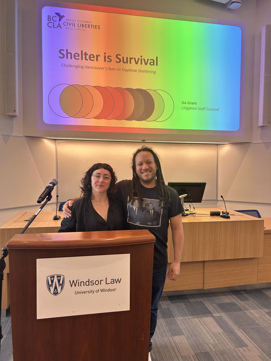 Joshua Sealy-Harrington (@joshuasealy) on Twitter photo Absolutely loved hosting the <a href="/bccla/">BC Civil Liberties Association</a>'s Ga Grant last week to present on their "Shelter Is Survival" campaign. <a href="/WindsorLaw/">Windsor Law</a> students heard from Ga in a general lecture & in my "Equality Law" seminar, where she discussed the unconstitutionality of daytime shelter bans. Absolutely loved hosting the <a href="/bccla/">BC Civil Liberties Association</a>'s Ga Grant last week to present on their "Shelter Is Survival" campaign. <a href="/WindsorLaw/">Windsor Law</a> students heard from Ga in a general lecture & in my "Equality Law" seminar, where she discussed the unconstitutionality of daytime shelter bans.