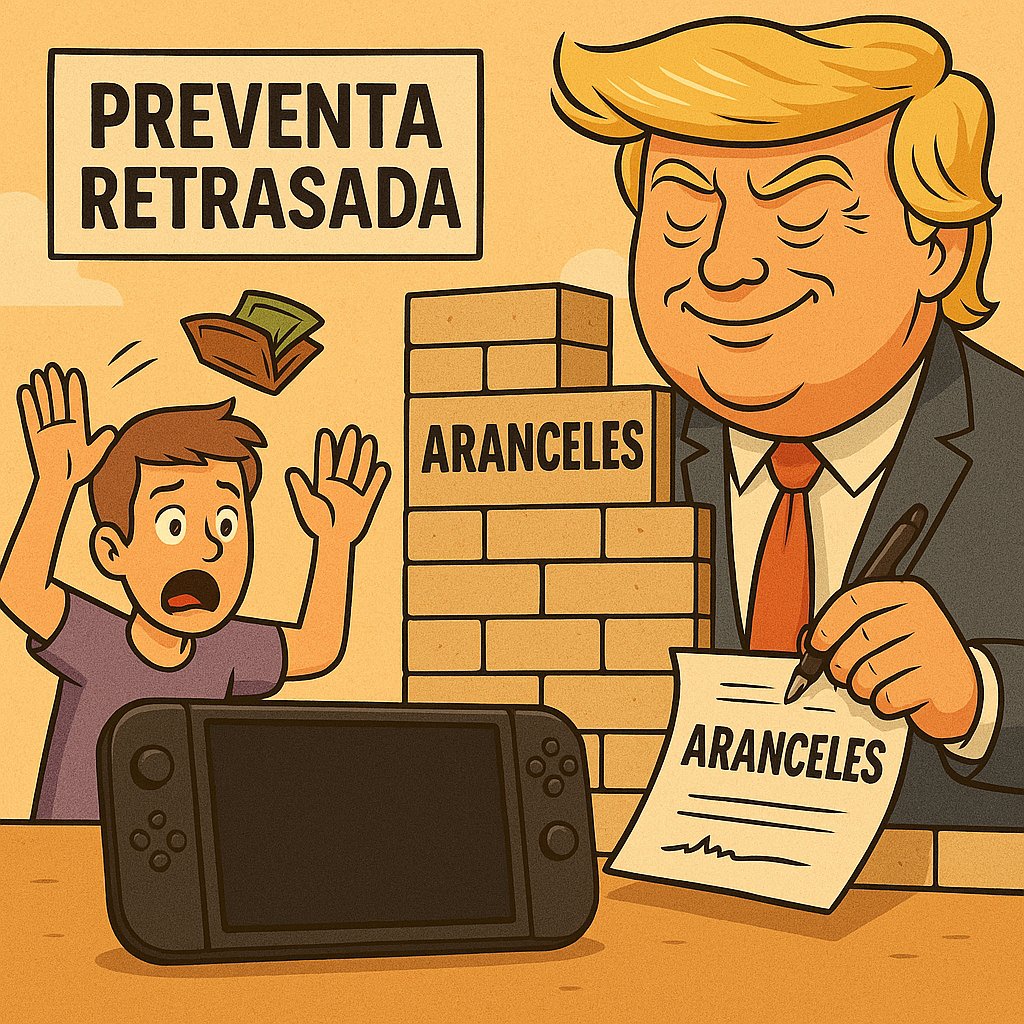 noticiasryf's tweet photo. Nintendo ha declarado que se retrasan las preventas de la Switch 2 en Estados Unidos. 

¿La razón? Trump y sus aranceles.

Sí, parece que ahora además de regular fronteras, regula consolas.

Por ahora, el lanzamiento sigue para junio… Por ahora...

#Switch2 #TrumpTariffs https://t.co/8fiAZ2vLaU