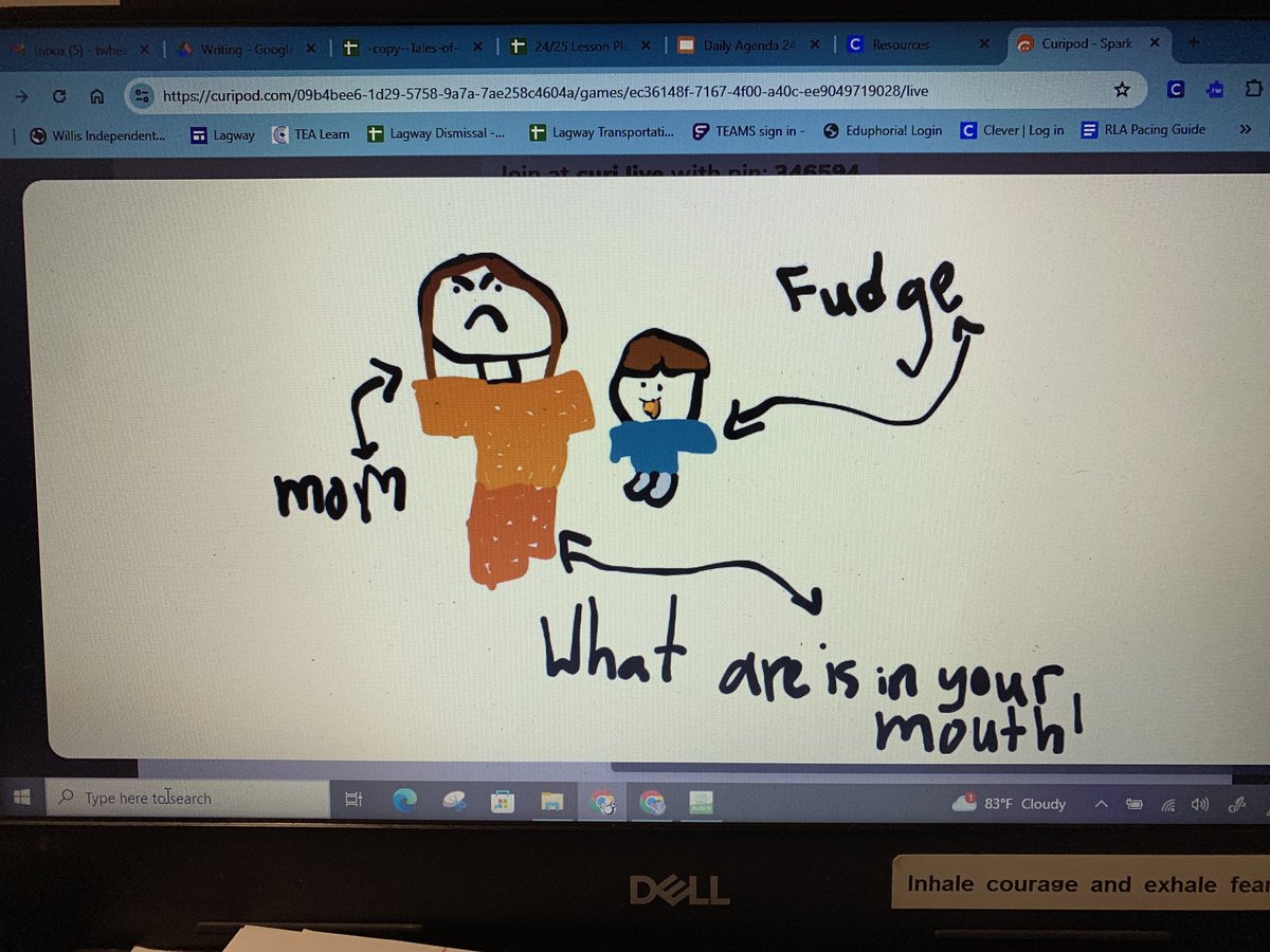 Took a few minutes to write and draw today using <a href="/curipodofficial/">Curipod</a> Students read an excerpt from Tales of a 4th Grade Nothing wrote an ECR explaining how mom’s emotions changed and then had time to draw the image in their mind. Here are the top votes…. <a href="/WISDLagway/">Lagway Elementary</a>