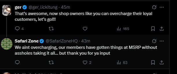 SafariZoneHQ's tweet photo. Need more proof that @droppabledotdev  works? How about a salty , pissed off botter / scalper? Comes to my post to call me out but just outs themselves?  I got my proof where is yours Ger? https://t.co/rm8KFFPb0T