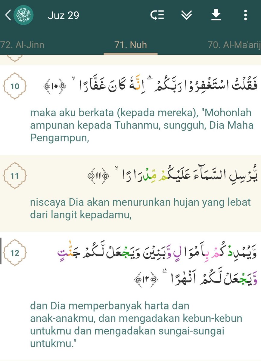 Baru tahu, kupikir dulu dasarnya yang tertuang dalam Al-Qur'an karena hujan mampu menumbuhkan &amp; memberi kehidupan.

Ternyata ada ayat yang lebih spesifik tentang hujan yang Insyaallah bisa memberikan keturunan bagi yang sedang berikhtiar, asalkan kita mau bertobat &amp; mohon ampun.
