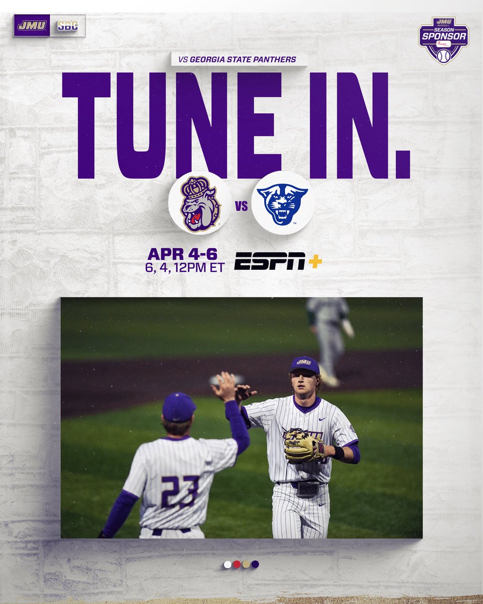 Duke Nation!!! It is the first week of April and we already have some exciting games lined up for this weekend! Tune in to ESPN+ at the times listed below to watch <a href="/JMUBaseball/">JMU Baseball</a> play the Panthers!