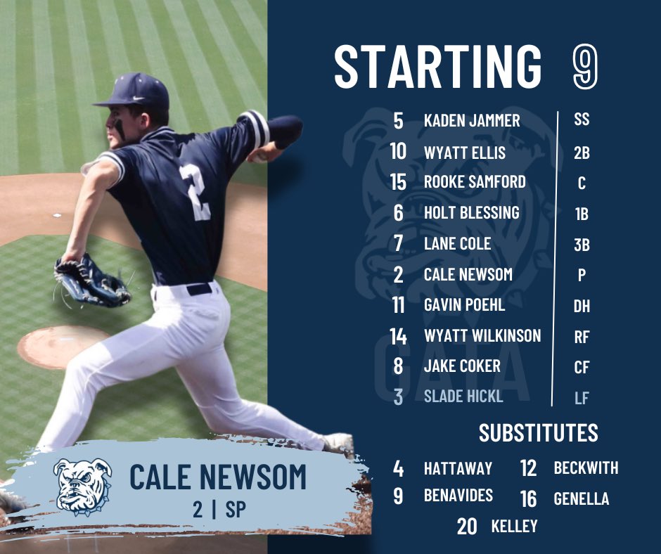 Here is your starting 9 for the Dawgs tonight as they take on Brazosport.

First pitch, 7:00. 

See you here in a bit, Bulldog Nation!