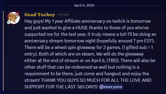 HeadTurkeyy's tweet image. Come join us tomorrow night!