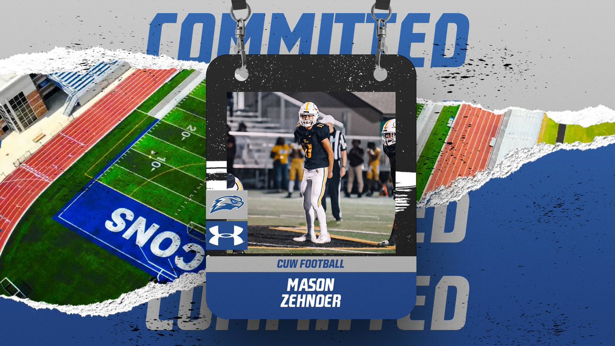 Mason Zehnder (@masonzehnder) on Twitter photo I am blessed to announce my commitment to Concordia University of Wisconsin! <a href="/CUWFB/">CUW Falcon Football</a>
I want to thank God, as well as my family that’s supported me and the coaches along the way. Thank you to <a href="/coachcwhite/">Curran White</a> <a href="/TSimpKing/">Tristan Simpson-King</a> <a href="/CoachNErling51/">Nicholas Erling</a> for giving me this opportunity!
Go Falcons‼️ I am blessed to announce my commitment to Concordia University of Wisconsin! <a href="/CUWFB/">CUW Falcon Football</a>
I want to thank God, as well as my family that’s supported me and the coaches along the way. Thank you to <a href="/coachcwhite/">Curran White</a> <a href="/TSimpKing/">Tristan Simpson-King</a> <a href="/CoachNErling51/">Nicholas Erling</a> for giving me this opportunity!
Go Falcons‼️