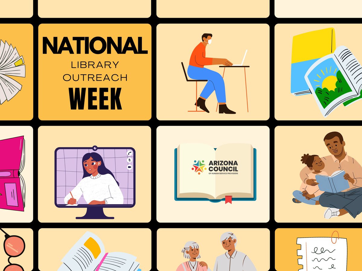 AZCouncilHSP's tweet photo. It's #NationalLibraryOutreachWeek! ๐โจLibraries go beyond their walls to connect, educate, and inspire communities. Letโs celebrate the amazing work they do to ensure everyone has access to knowledge, resources, and lifelong learning. #LibrariesTransform #CommunityImpact https://t.co/tmszfDv3pr