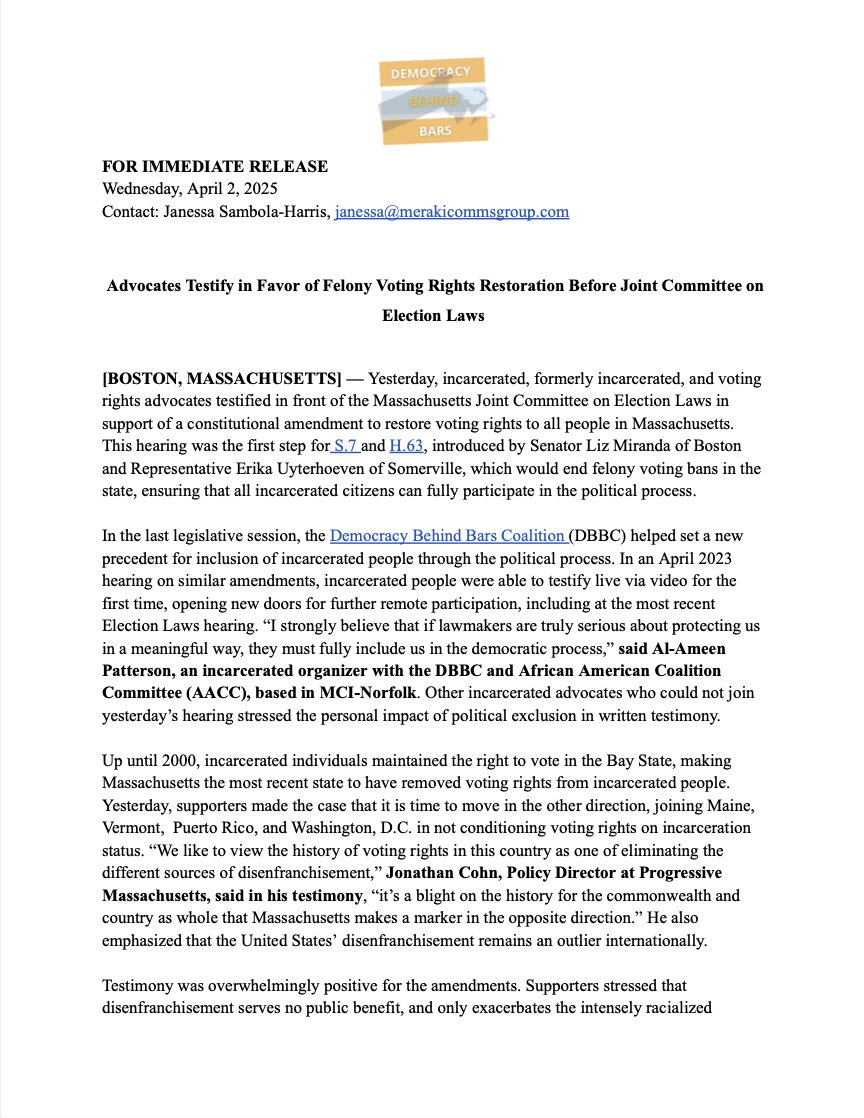 DemocracyBehindBarsMA tweet media