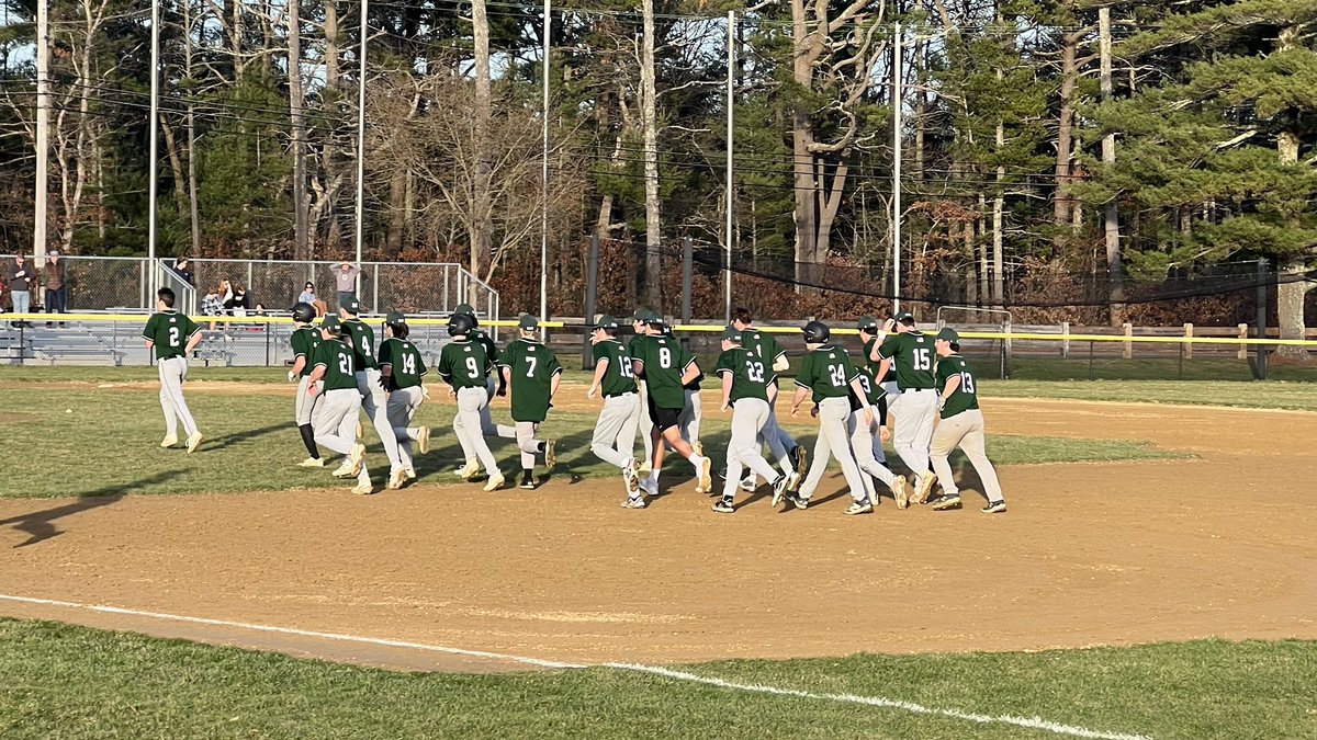 The Varsity Baseball Team opened the season with a 5-4 walk-off win over Pembroke. Aidan Summers scored Noah Feldman with a two out single in the bottom of the 7th.