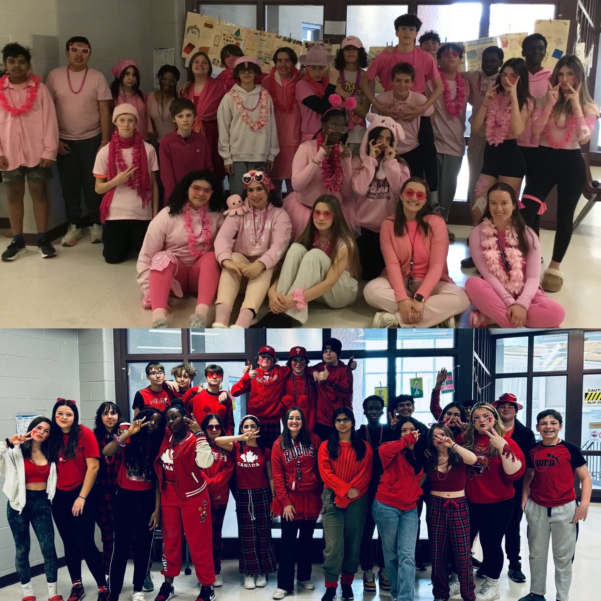 Winning class for Class Colour spirit day 2 years in a row. Both Grade 8s classes definitely know how to show their spirit!
