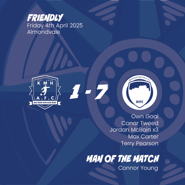 BroughtonValeFC's tweet photo. Good bounce game tonight under the lights in Livi against a side full of potential in @KickMH_ Some clinical finishing on show from Vale though, including a hattrick from Jordan ⚽⚽⚽ #BVFC #sundayleague #hattrick https://t.co/uaPW0cIuTD