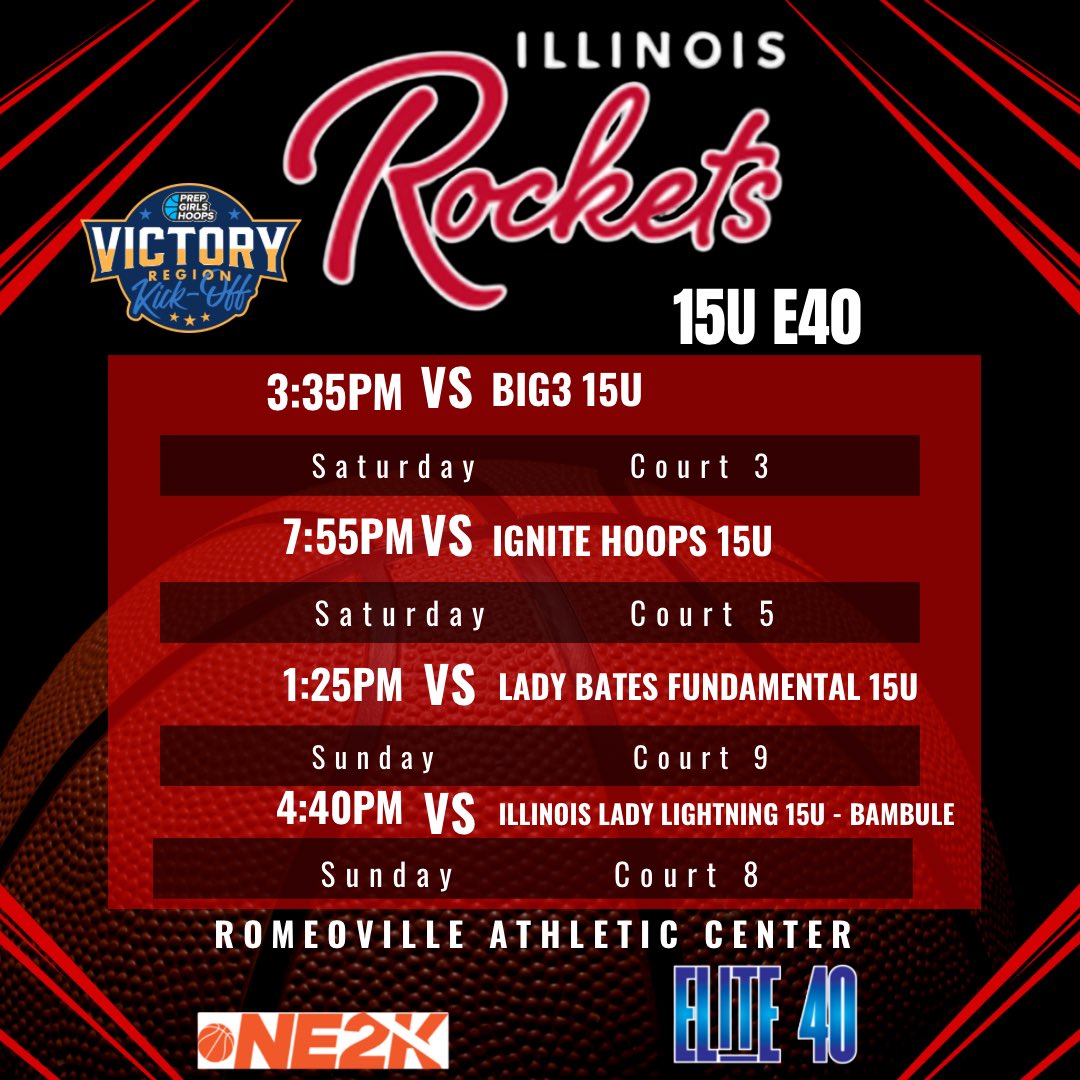 Tomorrow officially Kicks-off the Spring/Summer AAU girls basketball season! The girls have been working so hard and we are ready to showcase our talent at the Prep Girls Hoops Tournament this weekend! Check out our schedules and come see us on the Hardwood working! 🚀🏀🙌🏽💪🏼