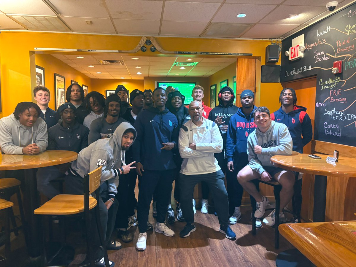 DB DINNER TONIGHT. 
 
PROUD OF MY GUYS,  THIS SPRING THESE FELLAS CAME TO WORK. 

THESE YOUNG MEN ENJOY THE PROCESS. COULDN’T BE MORE PROUD!
#GODUKES #TAKERS