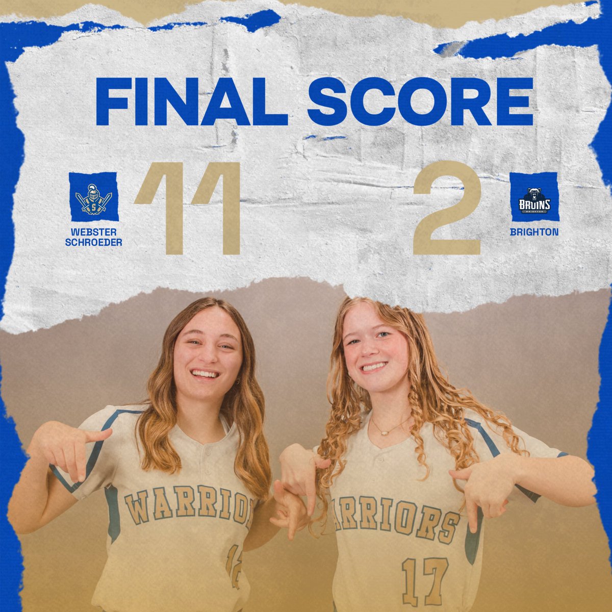 First game ends with an 11-2 win‼️‼️Liana D had 14 strikeouts and went 2/4 with a 3 run homerun!! Kyara M went 2/4 with a double and Amber K went 2 for 5 with a double! Kinsley K went 3/5! Great team win!