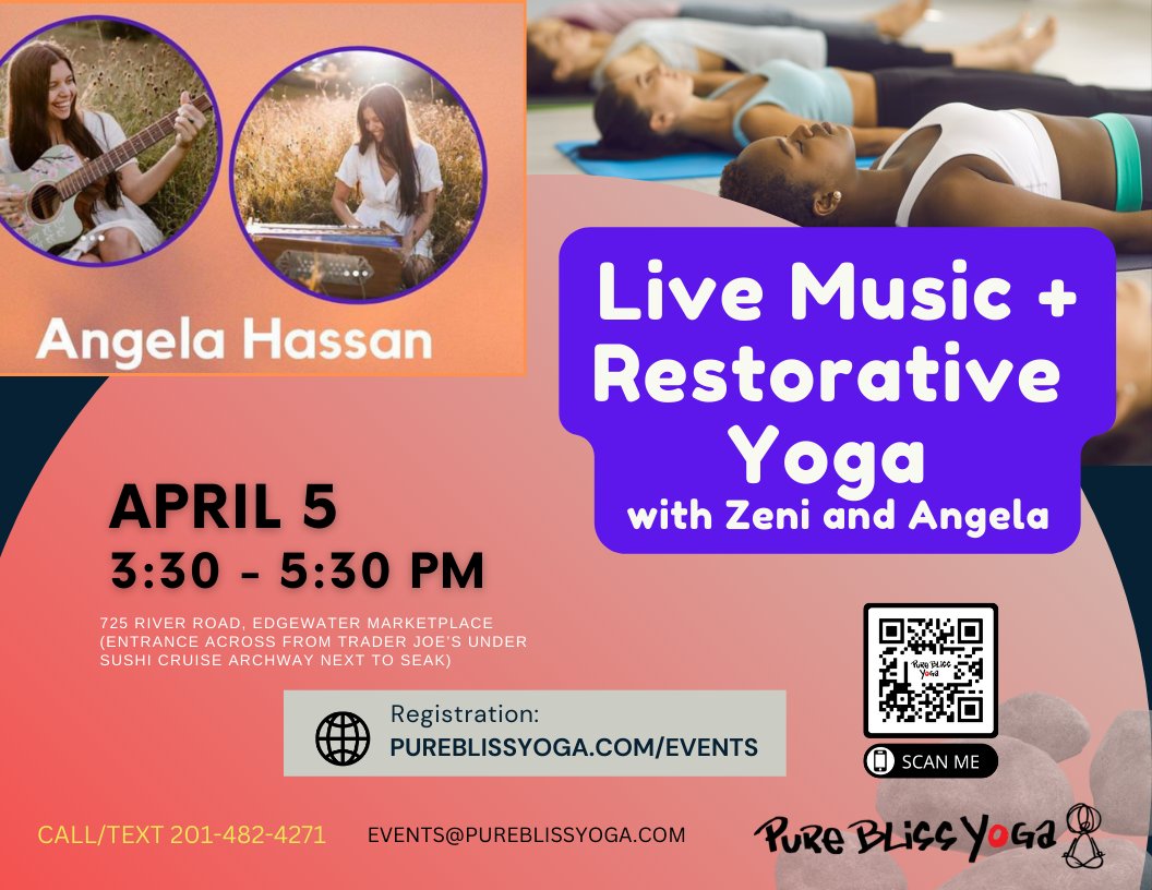 Join us for blissful Restorative Yoga with Live Music this Saturday, to heal your body, calm your mind and soothe your soul! Plus check out the rest of our spring events! - mailchi.mp/pure-bliss-yog…