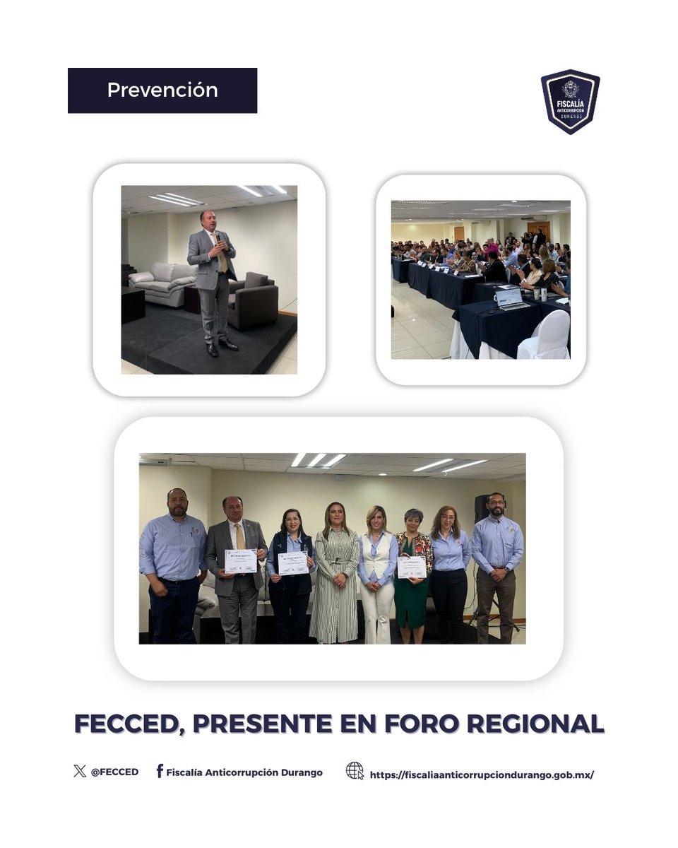 Fiscalía Anticorrupción Durango (@fecced) on Twitter photo 💬 En el Foro Regional de Vinculación de los Municipios del SLA, el Fiscal Anticorrupción, Noel Díaz, compartió la ponencia: La denuncia, investigación y sanción de los hechos de corrupción
Este espacio, fue organizado por el SLA en coordinación con el <a href="/CPCDurango/">CPC Durango</a> y la <a href="/ased_dgo/">Auditoría Superior del Estado de Durango</a> 💬 En el Foro Regional de Vinculación de los Municipios del SLA, el Fiscal Anticorrupción, Noel Díaz, compartió la ponencia: La denuncia, investigación y sanción de los hechos de corrupción
Este espacio, fue organizado por el SLA en coordinación con el <a href="/CPCDurango/">CPC Durango</a> y la <a href="/ased_dgo/">Auditoría Superior del Estado de Durango</a>