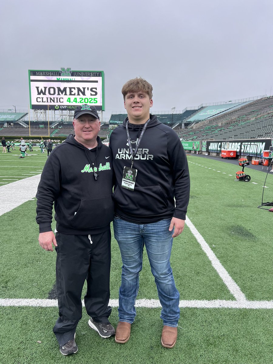 rucker_cayden's tweet image. Had an amazing day @HerdFB. Thanks @CoachTonyGibson @Coach_BMcClain @CoachQ___ for the great experience. Can’t wait to be back down for camp. @DJRSwework