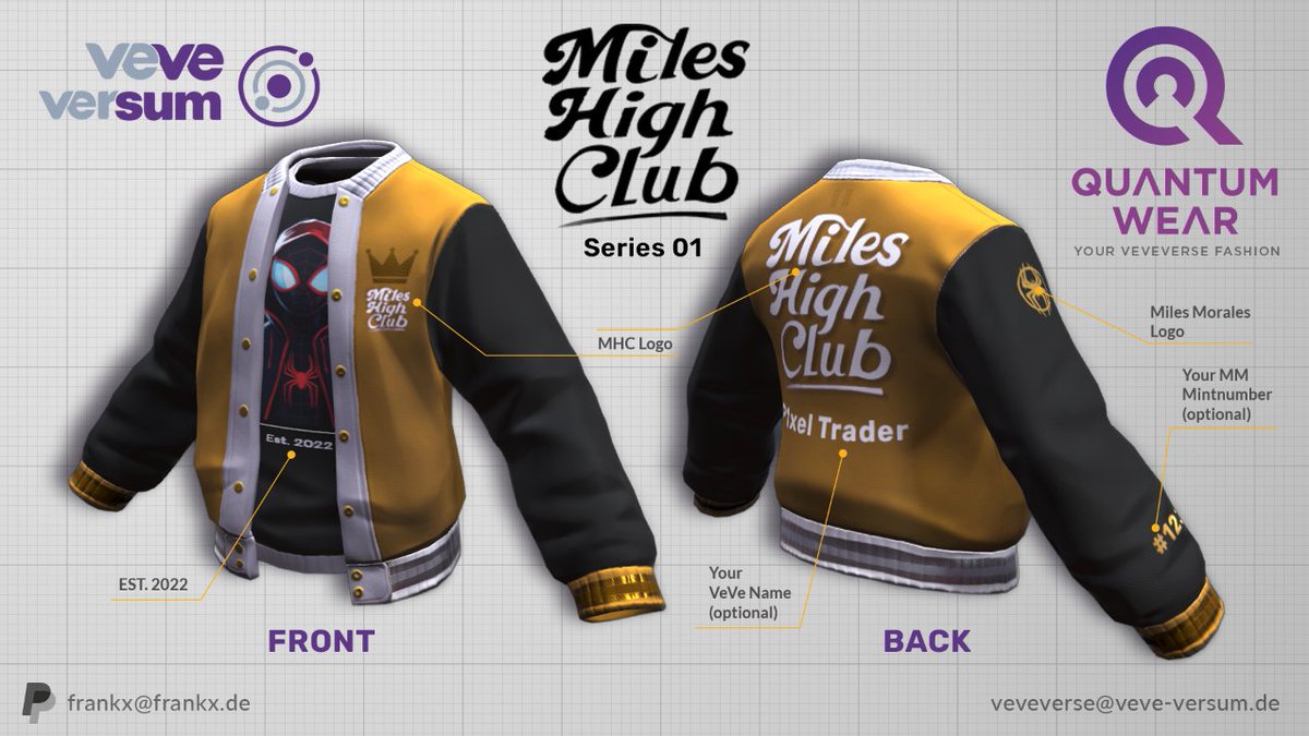 P1xelTrader's tweet image. New Miles High Club Apparel🕷️
Exclusive to Miles SR holders, DM me if you qualify 💪
Special thanks to @VeVeVersum for working with me on this, he continues to make awesome #veveverse clothing 🔥
#veve #vevefam #MilesMorales #SpiderMan