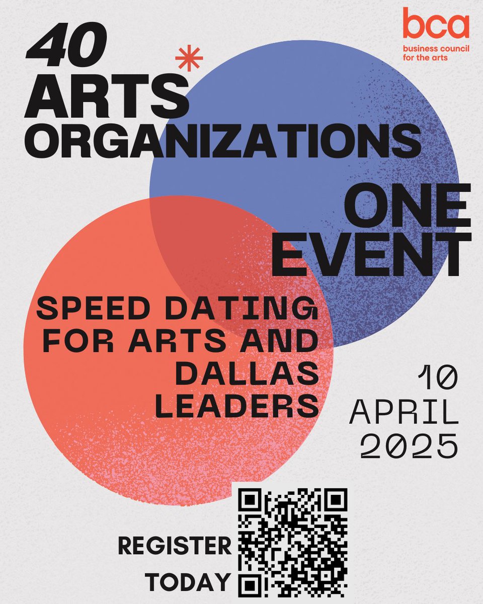 Do you love the arts &amp; culture scene in Dallas?
This event is for YOU! Learn the latest about the Arts happenings in N. TX or be matched with the perfect arts group needing your talents as a volunteer or board member. 
<a href="/bcatexas/">Business Council for the Arts</a> <a href="/trgcreativity/">TRG</a> <a href="/DalArtsDistrict/">Dallas Arts District</a>