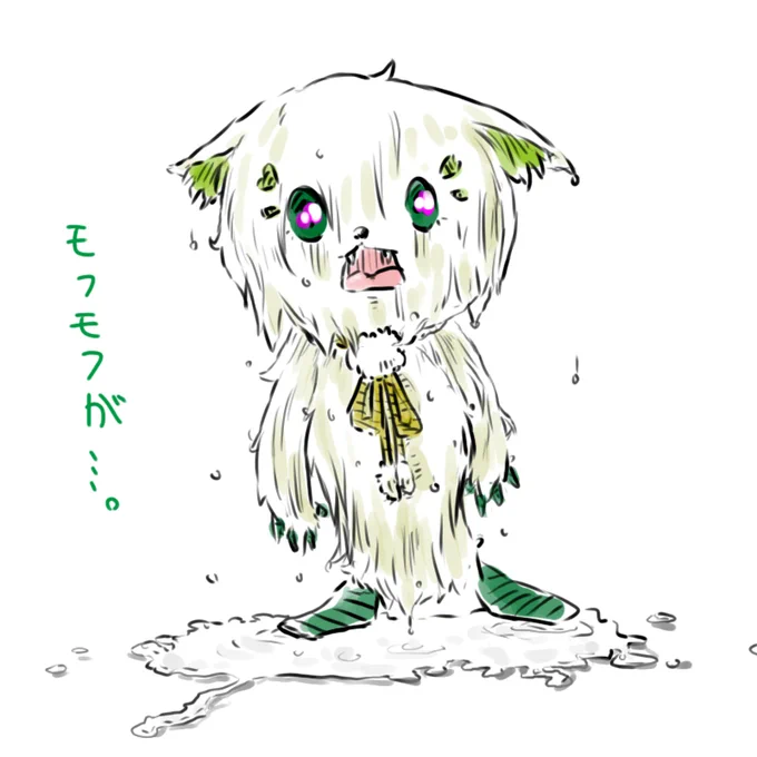 #がぶきゃんぱす #コマチガブ 水に濡れたガブ。