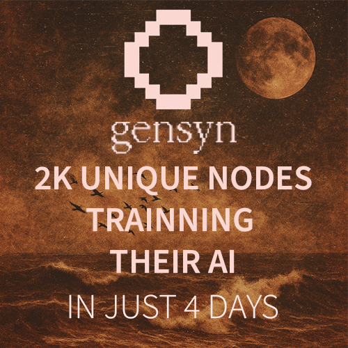 🚀 In just 4+ days, over 2,000 unique nodes joined <a href="/gensynai/">gensyn</a> to train their AI.

Decentralized compute is here — and it's scaling fast.