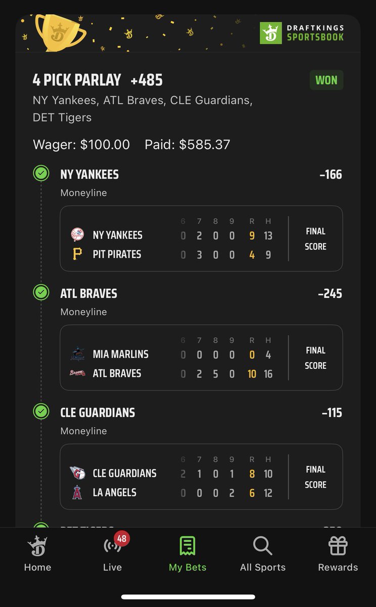 MBallBets's tweet image. HUGE DAY TODAY✅💰 

Up 50 units the past 4 days.

Will be posting a parlay for tomorrow in the morning.