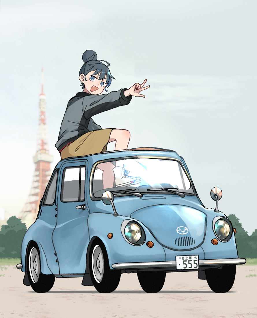「本日4月5日はオープンカーの日らしいです天気も良くてオープンカー日和!#オープン」|杏仁無双のイラスト