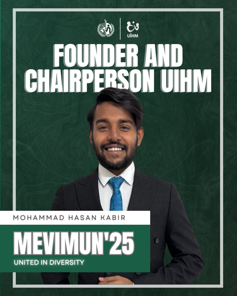 uihm_birlik's tweet photo. Proud to introduce the Founder, Chairperson, and Advisors Board of MeviMUN 2025 — the visionaries shaping the future of global dialogue and diplomacy!

@M_Hasanofficial @mizirakzekeriya @ahmtsahbaz 
#UİHM #UMNA #Mevimun25 https://t.co/wBZ3cq3Cjn