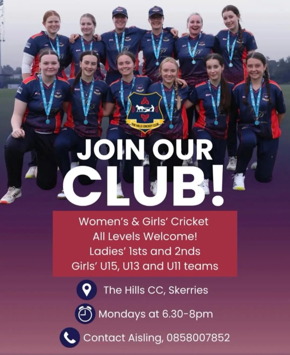 Join Our Club! 

Women’s and girls cricket - all levels welcome. 

From Women’s 1st’s and 2nd’s to Girls u15, u13 and u11s teams.