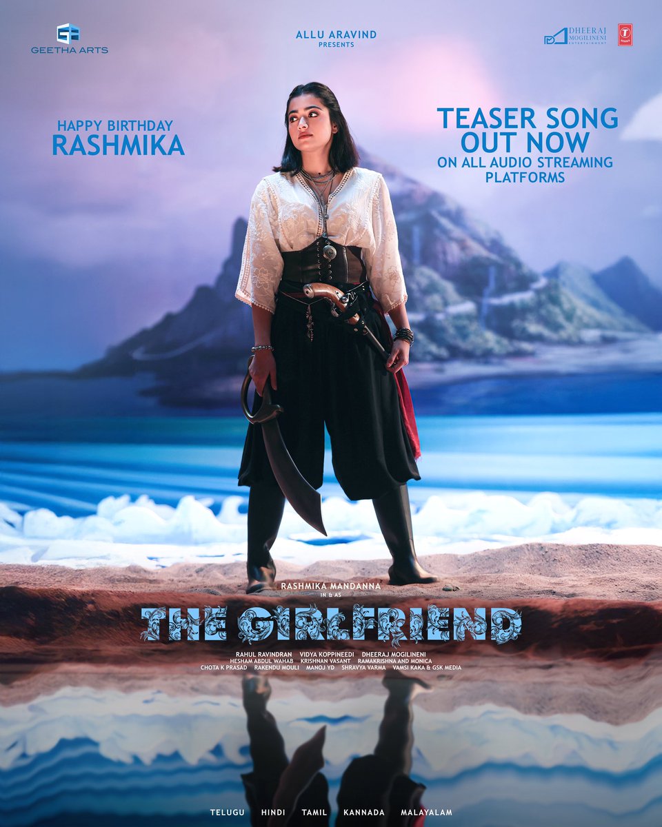 Geetha Arts (@geethaarts) on Twitter photo Celebrating <a href="/iamRashmika/">Rashmika Mandanna</a>'s birthday with a song so apt for her ✨
Happy Birthday, Rashmika ❤️
#TheGirlfriend teaser song audio out now!
▶️ bit.ly/TGFTeaserSong
#ReyiLolothula #ChandBakiHaiZaraSa #ThaediNindrenNaan #OhTaare #PokePoke
#HBDRashmikaMandanna
<a href="/Dheekshiths/">Dheekshith Shetty</a> Celebrating <a href="/iamRashmika/">Rashmika Mandanna</a>'s birthday with a song so apt for her ✨
Happy Birthday, Rashmika ❤️
#TheGirlfriend teaser song audio out now!
▶️ bit.ly/TGFTeaserSong
#ReyiLolothula #ChandBakiHaiZaraSa #ThaediNindrenNaan #OhTaare #PokePoke
#HBDRashmikaMandanna
<a href="/Dheekshiths/">Dheekshith Shetty</a>