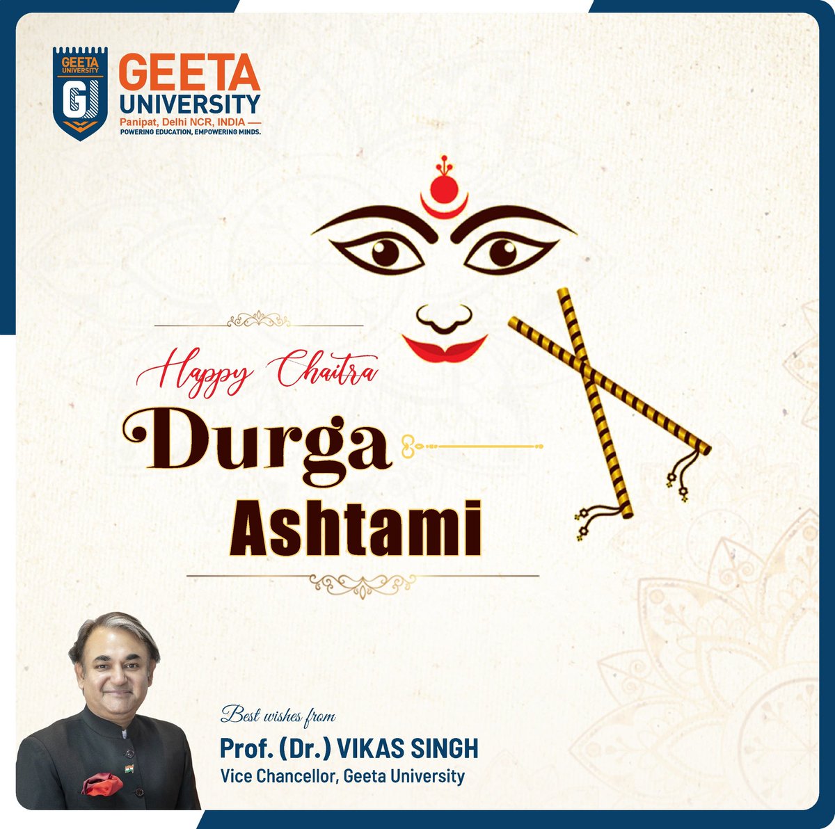ProfVikas's tweet photo. Wishing everyone a blessed and powerful Durga Ashtami!!

On this auspicious day, may Maa Durga bless us with strength, wisdom, and the courage to overcome all challenges.

#DurgaAshtami #Navratri2025 #Shakti #FestiveSpirit #Inspiration #Resilience #PositiveEnergy https://t.co/R2m1L20VKO
