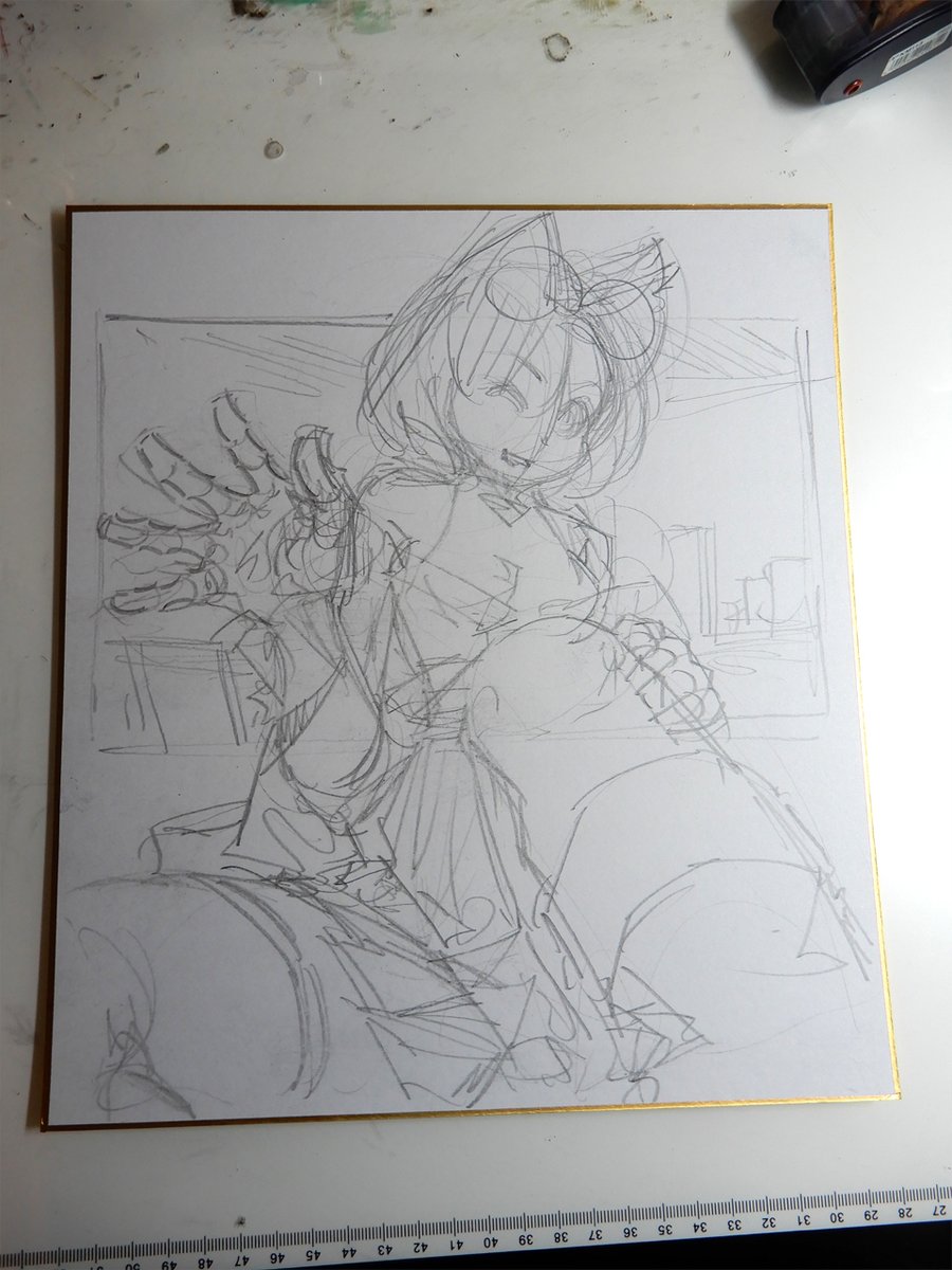 珍しく撮ってあった大ラフ。 